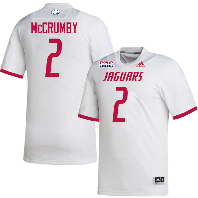 #2 Miller McCrumby South Alabama Jaguars Jerseys,College Football Uniforms,Apparels Stitched-White